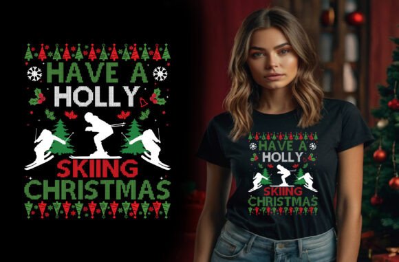 Christmas Skiing T-Shirt Design: A Unique Blend of Holiday Cheer and Winter Fun