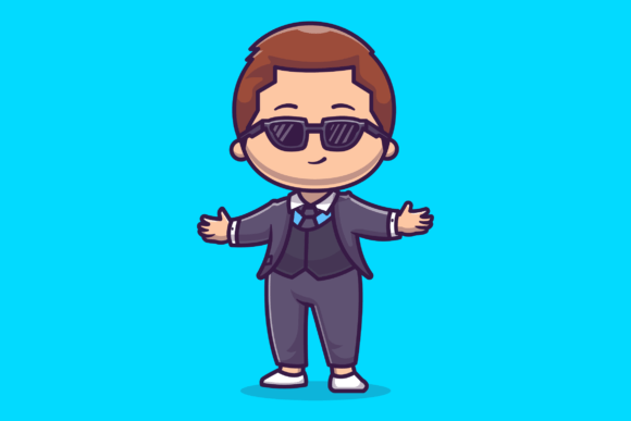 Cute Rich Boy Businessman Cartoon: A Versatile Design Asset