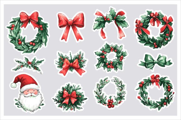 Enhance Holiday Projects with Merry Christmas Sticker Pack Vector Art