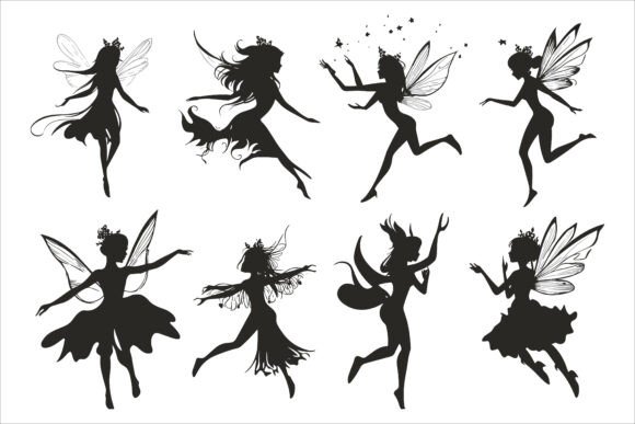 Fairy Silhouettes Magical Vector Poses: A Creative Tool for Enchanted Designs