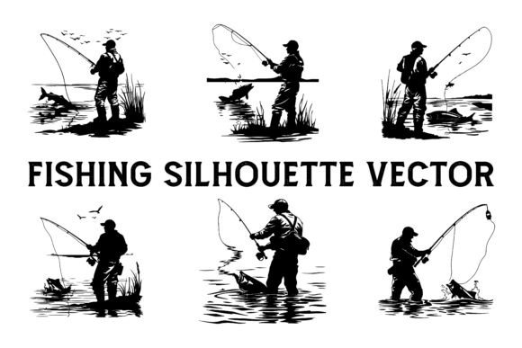 Fishing Vector Silhouette Art: A Creative Tool for Professionals and Enthusiasts