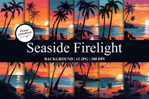 Seaside Firelight Background: A Versatile Design Element
