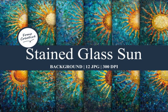 Stained Glass Sun Background: A Unique Digital Design Resource for Creative Projects