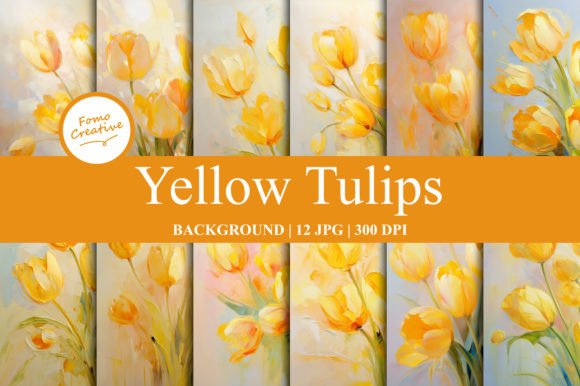 Yellow Tulips Background: A Versatile Design Element for Digital Projects